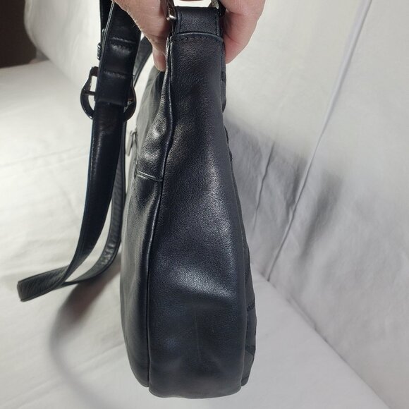 Stone Mountain Black Leather Bag with Embroidery - Picture 8 of 11